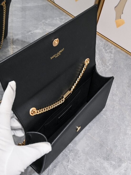 Saint Laurent Black Leather Crossbody with Gold YSL Tassel - Picture 7 of 7